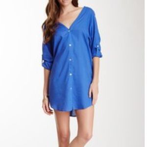 ViX Solid Sally Chemise Linen Blend Dress